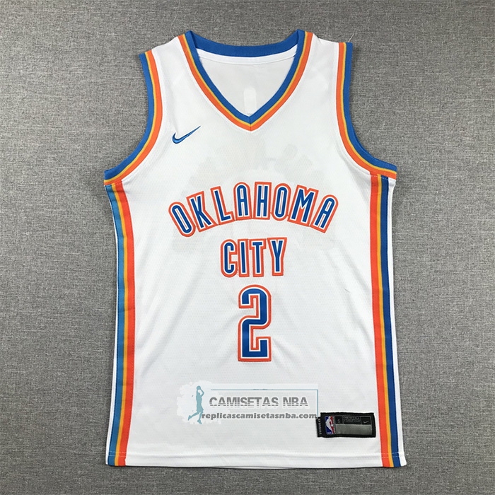 Camiseta Nino Oklahoma City Thunder Shai Gilgeous-Alexander NO 2 Association Blanco